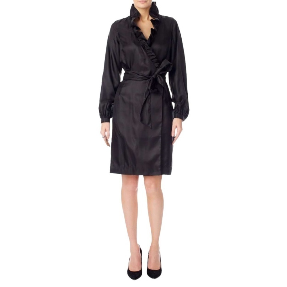 Elizabeth McKay Scotland Wrap Knee length Dress in Black US 4